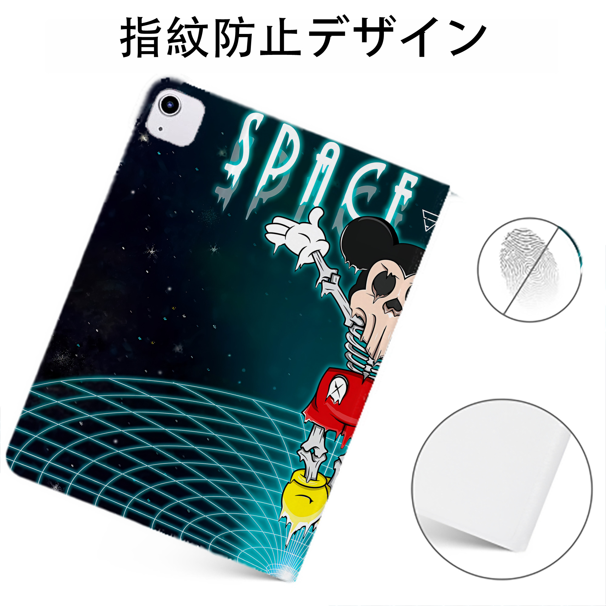（画像用） ミッキーマウス Mickey Mouse IPadケース ペンホルダー付き ブックスタイルデザイン